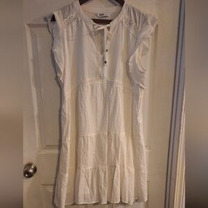 White Midi Dress Cotton Size Large New